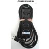 Stekkerblok rubber met kabel COMBI 53634SN zwart 4xmono