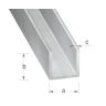 Profiel U, alu brut, 10x20x10x1.5mm, 2m