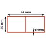 Paslat alu 65x30x1.2mm met tussenkamer, voor metser