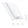 Profiel H, pvc wit, 3.5mm, 1m