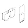 Dekpl glas pvc-inoxlook afgerond set, 4s