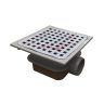 Zij-uitlaat pvc met inox rooster
