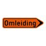 Verkeersbord F41: Aanwijzing omleiding pijl rechts oranje
