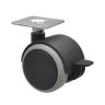 Meubelwieltje pvc Zwart dia 50mm 50kg, 4 stuks