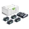 Starterset Festool SYS 18V 4x5.0Ah HP, Met duolader TCL 6 DUO