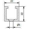 Bevestigingsprofiel U 22x22x22mm