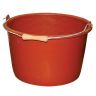 Bouwemmer PE + rubber rood 18L