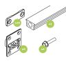 Deurrechter set 2240-2850mm alu