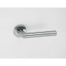 Deurkruk L gelast d 20 inox rozet rond+veer