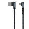 Kabel Metal USB-A/USB-C 90° Zwart 2m