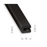 Profiel pvc u-clip zwart 7x4x0.6 (1m)