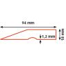 Paslat alu schuin 94x18x1.2mm, voor stukadoor