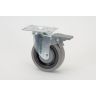 Wiel Rubber Zwenk+Rem Plaat Grijs