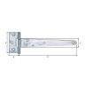 Kruisheng T-model blauw verzinkt 248/40x90mm