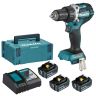 Accu schroef-/boormachine 18V DDF484RT3J, Incl 3x 5.0Ah 18V accu en lader
