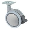 Kastwiel pvc grijs dub los plaat+rem d