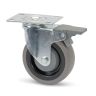 Wiel Rubber Zwenk+Rem Plaat Grijs