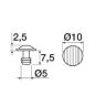 "Deurdemper dia 5mm transparant"
