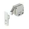 Mini-latch verchroomd met tegenplaat wit