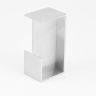 Inbouwkom schuifdeur rechth. inox 40mm
