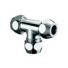 Knelfitting T-stuk verchroomd D10xD10xD10