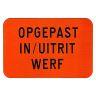 Verkeersbord "Opgepast in/uitrit werf" oranje