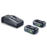 Starterset Festool 18V 2x4.0Ah TBX, Met lader TCL 6