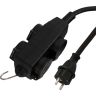 Stekkerblok 4-V 3m 3x2.5 zwart ip44