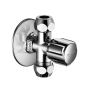 Schellkraan Haaks 1/2"x15 chroom, twee uitgangen