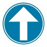 Verkeersbord D1A/B/C/D: Gebod richtingspijl rond