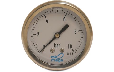 Manometer Glycerine 63mm 0-6 bar 1/4' achteraansluiting