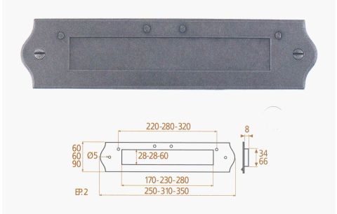 Brievenbusklep 230x28