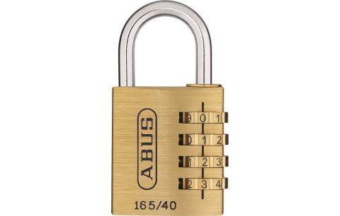 Hangslot verstelb. code 165 messing