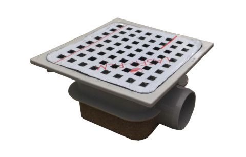 Zij-uitlaat pvc met inox rooster