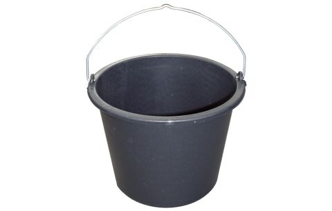 Bouwemmer PE zwart 12L