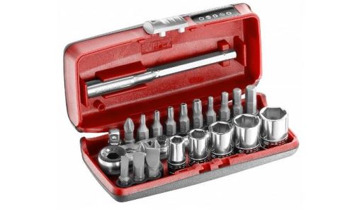 Schroefset vast/los 1/4" met ratel