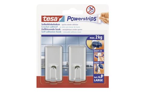 Haken chroom rechth. 2 + 4 powerstrips