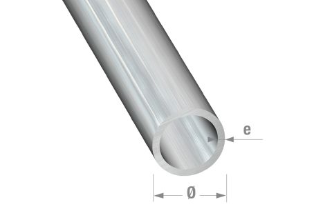 Buisprofiel rond, alu brut, 6x1mm, 1m