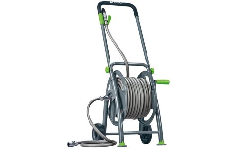 Haspel metaal Geka Plus P25SST voor 25m 1/2", gemonteerd met slang