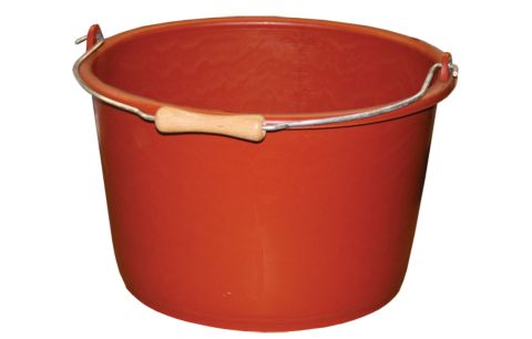 Bouwemmer PE + rubber rood 18L