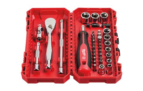 Doppenset FOUR FLAT 1/4" met ratel, 38-delig