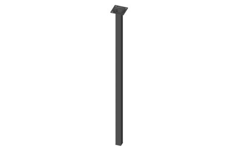 Poot vierkant 25x25x700 zwart-mat