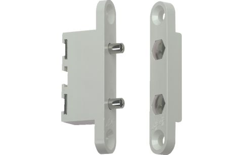 Stroomdoorvoer onzichtbaar wit met 2 geveerde contacten, max 24V, AC/DC