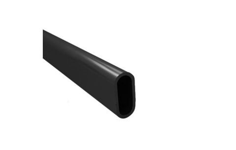 Roe ovaal 30x14x2 zwart mat geanodiseerd