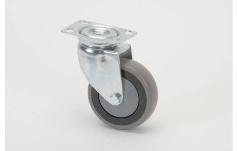 Wiel Rubber Zwenk Plaat Grijs