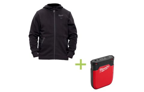 Hoodie verwarmd M12 Hexon Zwart incl. Powerbank