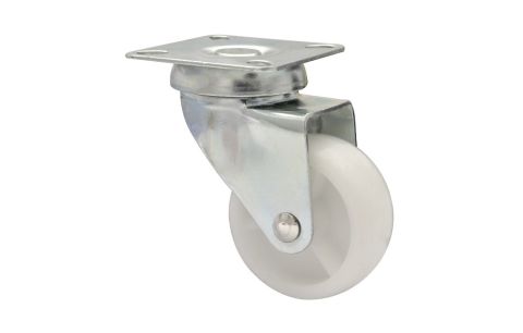 Zwenkwiel ECO met plaat nylon Wit dia 50 50kg