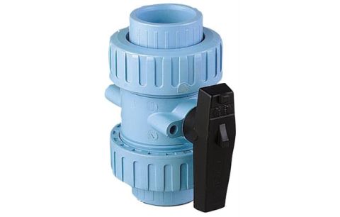 Kogelkraan pvc blauw dia 20