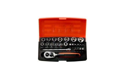 Dopsleutelset Bahco 1/4" klein/handig, 25-delig, 4-13mm