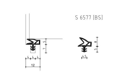 Dichting S 6577 F grijs/zwart 125m